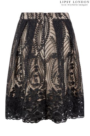 Lipsy Love Michelle Keegan Co-ord Embroidered Lace Prom Skirt